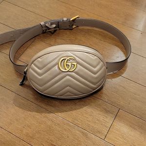 Gg Marmont Belt Bag Matelasse Leather Gucci Beige - image 1